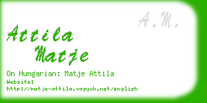 attila matje business card